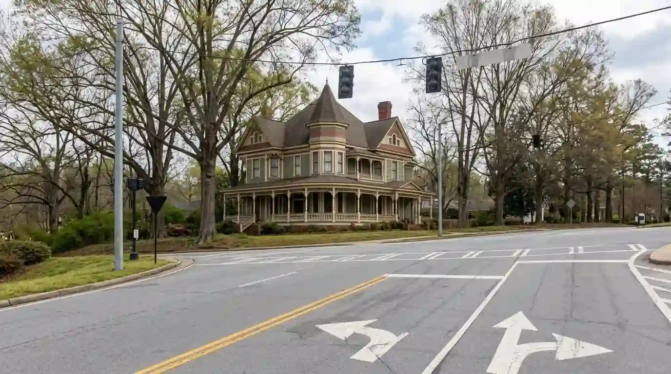 Queen Anne porch freshly painted in Ansley Park