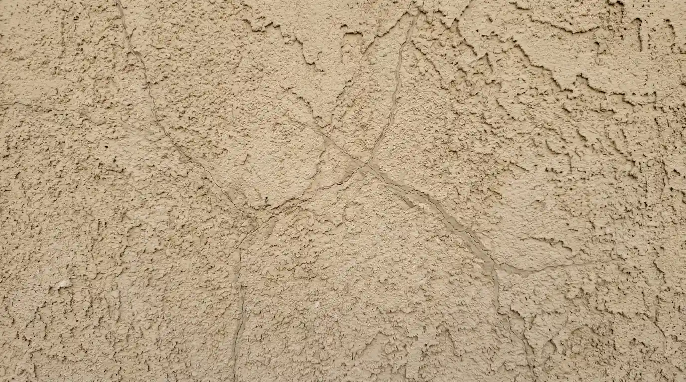 Roller applying elastomeric coating over patched stucco