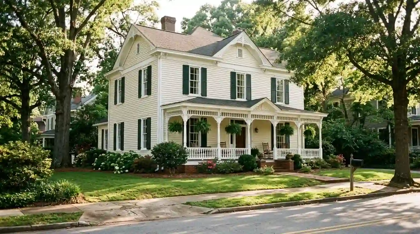 Late Victorian house with fresh lap siding in Marietta