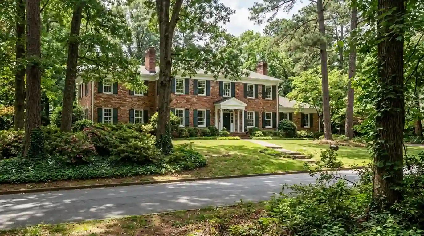 Historic house with fresh window trim in Druid Hills