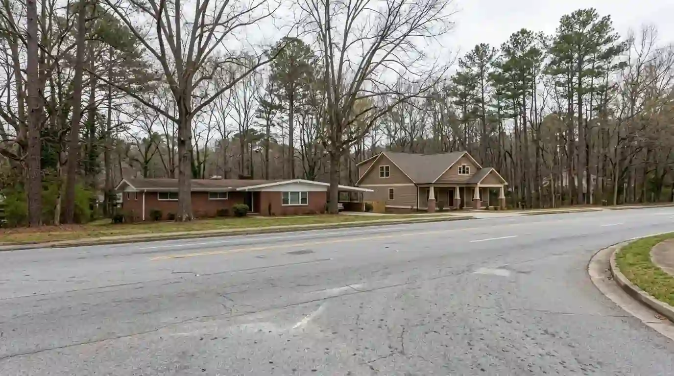 Mid-century ranch with fresh fascia paint in Chamblee